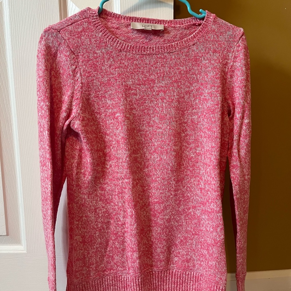 LOFT Pink Crew Neck Sweater